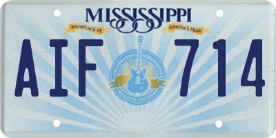 MS license plate AIF714