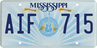 MS license plate AIF715