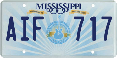 MS license plate AIF717