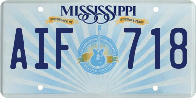 MS license plate AIF718
