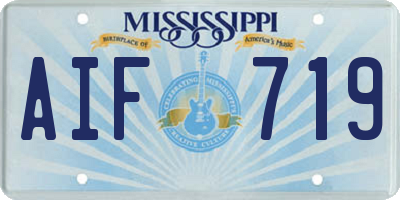 MS license plate AIF719