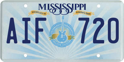 MS license plate AIF720