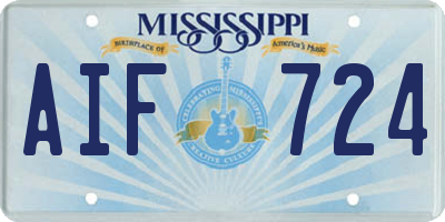 MS license plate AIF724