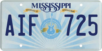 MS license plate AIF725