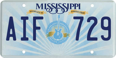 MS license plate AIF729