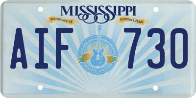 MS license plate AIF730