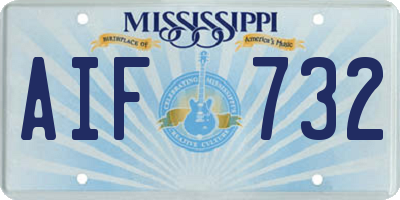 MS license plate AIF732