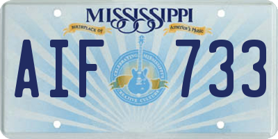 MS license plate AIF733