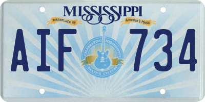 MS license plate AIF734