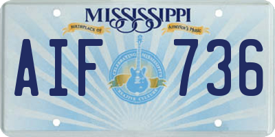 MS license plate AIF736