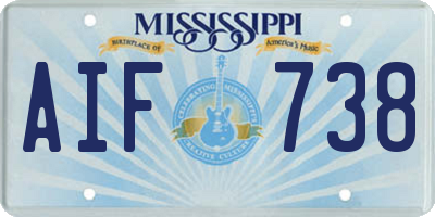 MS license plate AIF738