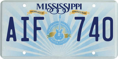 MS license plate AIF740