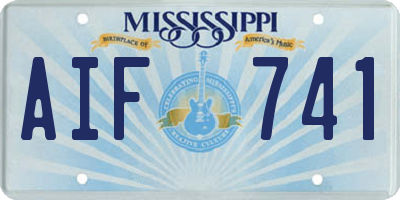 MS license plate AIF741