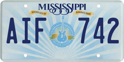 MS license plate AIF742