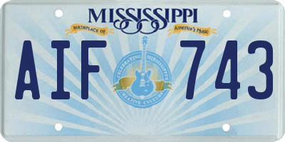 MS license plate AIF743
