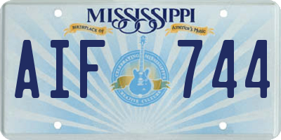 MS license plate AIF744