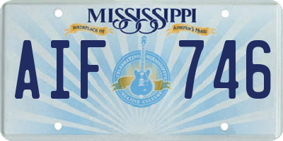 MS license plate AIF746