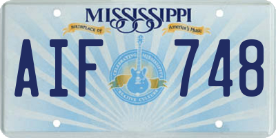 MS license plate AIF748