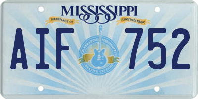 MS license plate AIF752