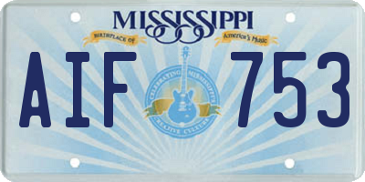 MS license plate AIF753