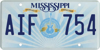 MS license plate AIF754