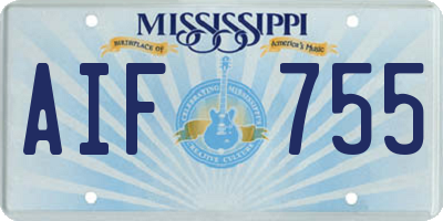 MS license plate AIF755