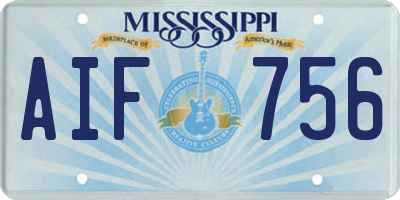 MS license plate AIF756