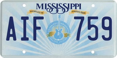 MS license plate AIF759