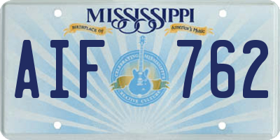MS license plate AIF762