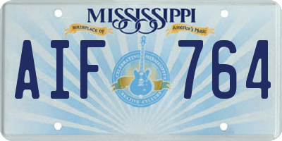 MS license plate AIF764