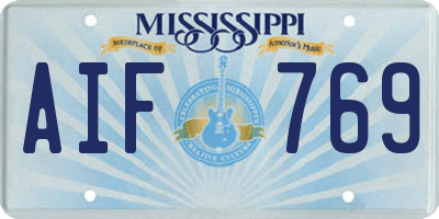 MS license plate AIF769