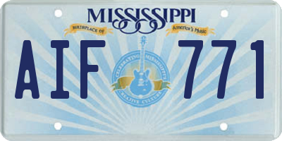 MS license plate AIF771