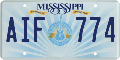 MS license plate AIF774