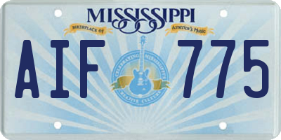 MS license plate AIF775