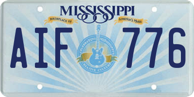 MS license plate AIF776