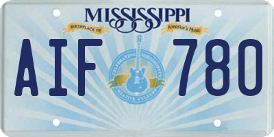 MS license plate AIF780