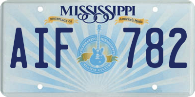 MS license plate AIF782