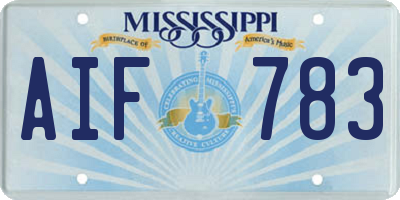 MS license plate AIF783