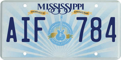 MS license plate AIF784