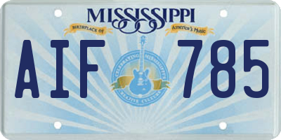 MS license plate AIF785