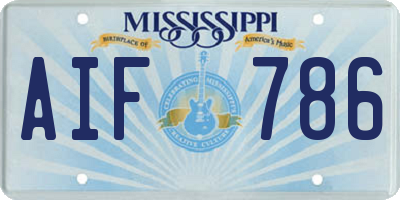 MS license plate AIF786