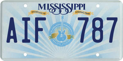 MS license plate AIF787