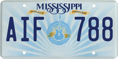 MS license plate AIF788