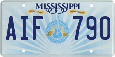 MS license plate AIF790