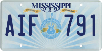 MS license plate AIF791