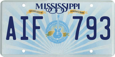 MS license plate AIF793