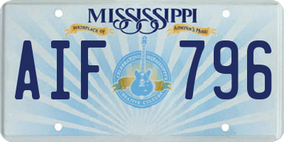 MS license plate AIF796