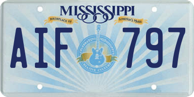 MS license plate AIF797