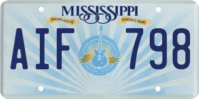 MS license plate AIF798