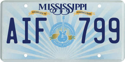 MS license plate AIF799